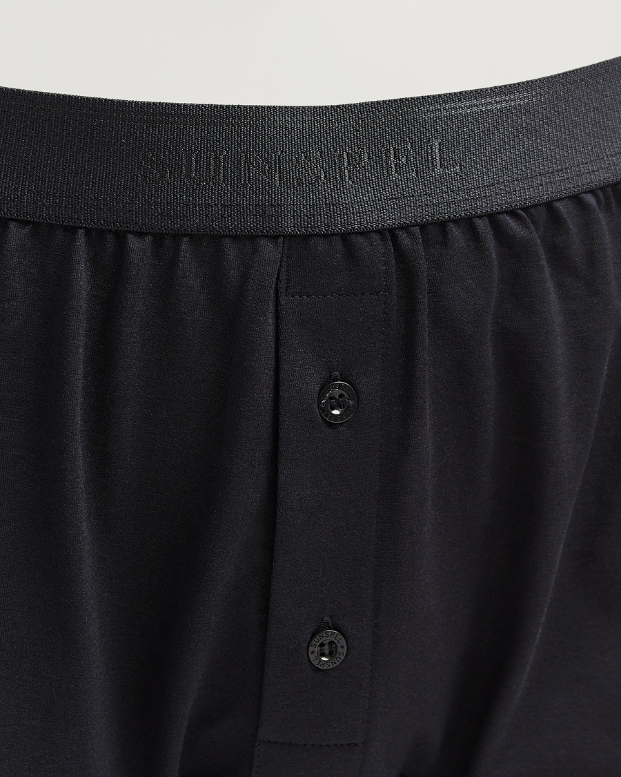 Men | Underwear & Socks | Sunspel | Superfine Two Button Cotton Black