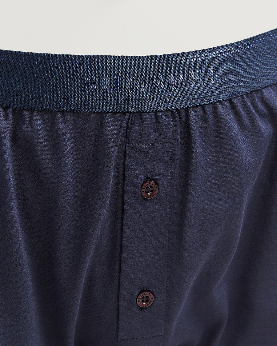 Men | Underwear & Socks | Sunspel | Superfine Two Button Cotton Navy