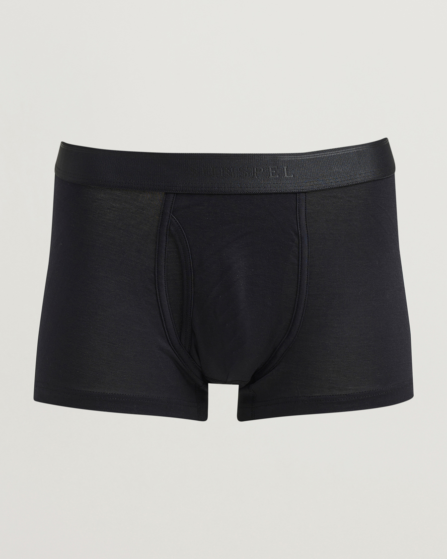 Men | Underwear & Socks | Sunspel | Superfine Cotton Trunk Black