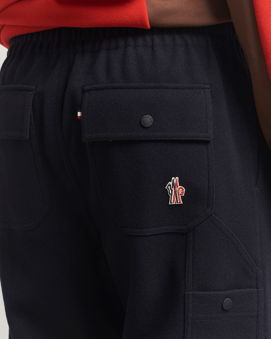 Men | Trousers | Moncler Grenoble | Brushed Cotton Drawstring Pants Navy