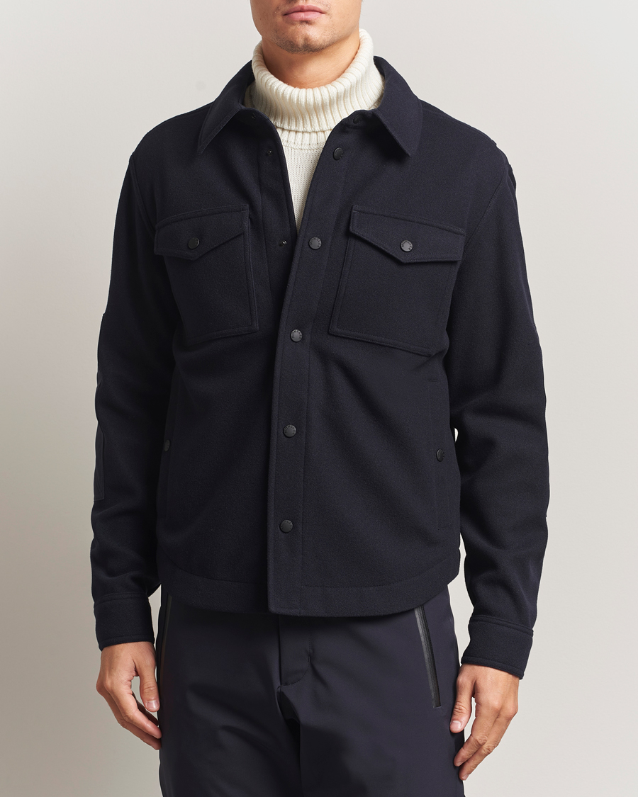 Men | Coats & Jackets | Moncler Grenoble | Brushed Cotton Overshirt Navy