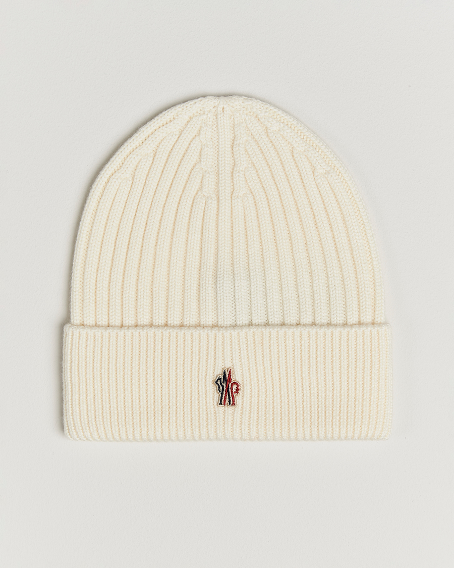 Men | Beanies | Moncler Grenoble | Rib Wool Beanie Off White