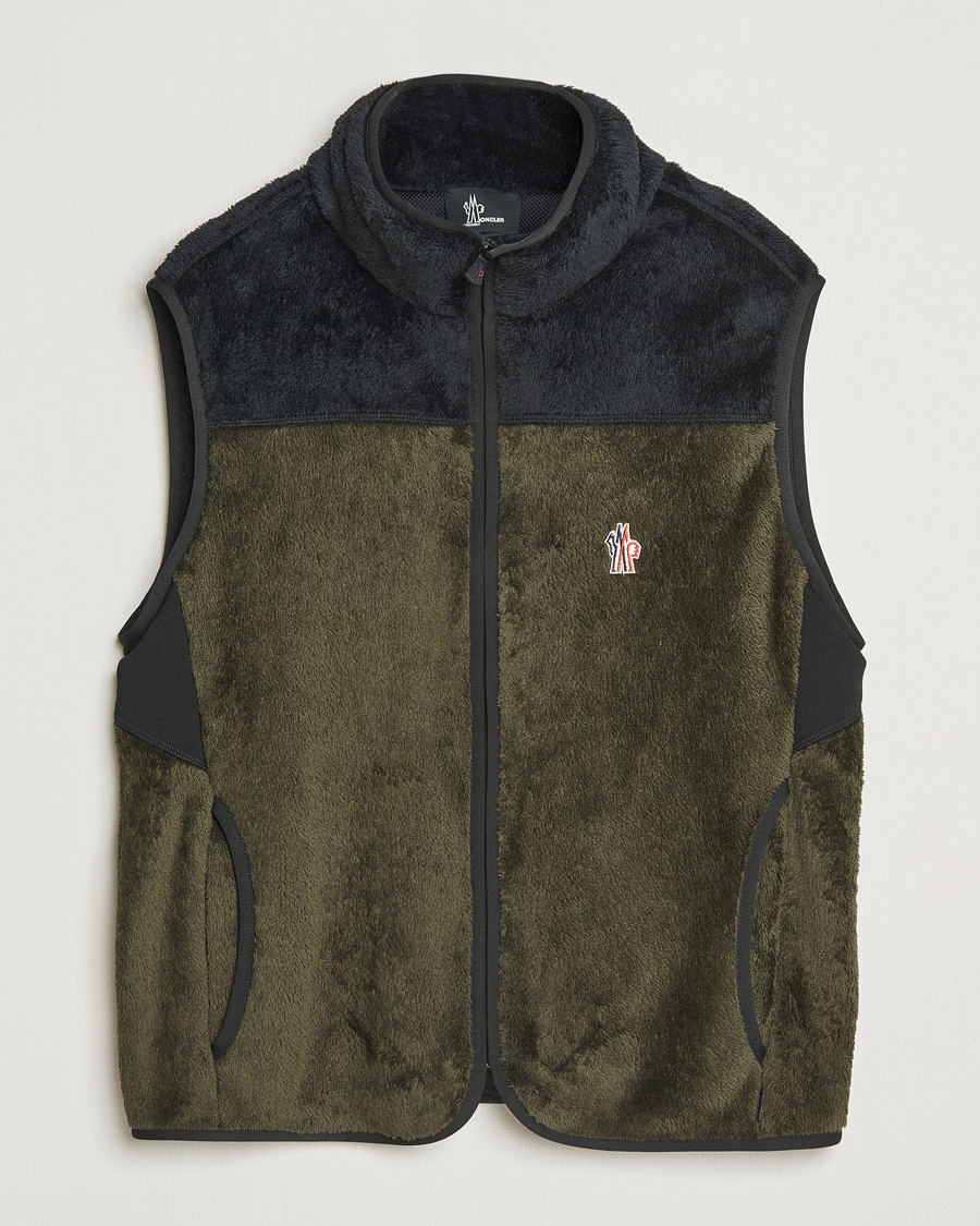 Men | Coats & Jackets | Moncler Grenoble | Insulated Fleece Vest Forest Green