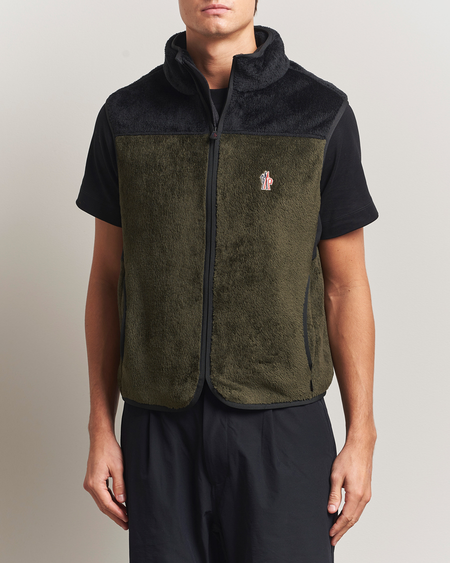 Men | Coats & Jackets | Moncler Grenoble | Insulated Fleece Vest Forest Green