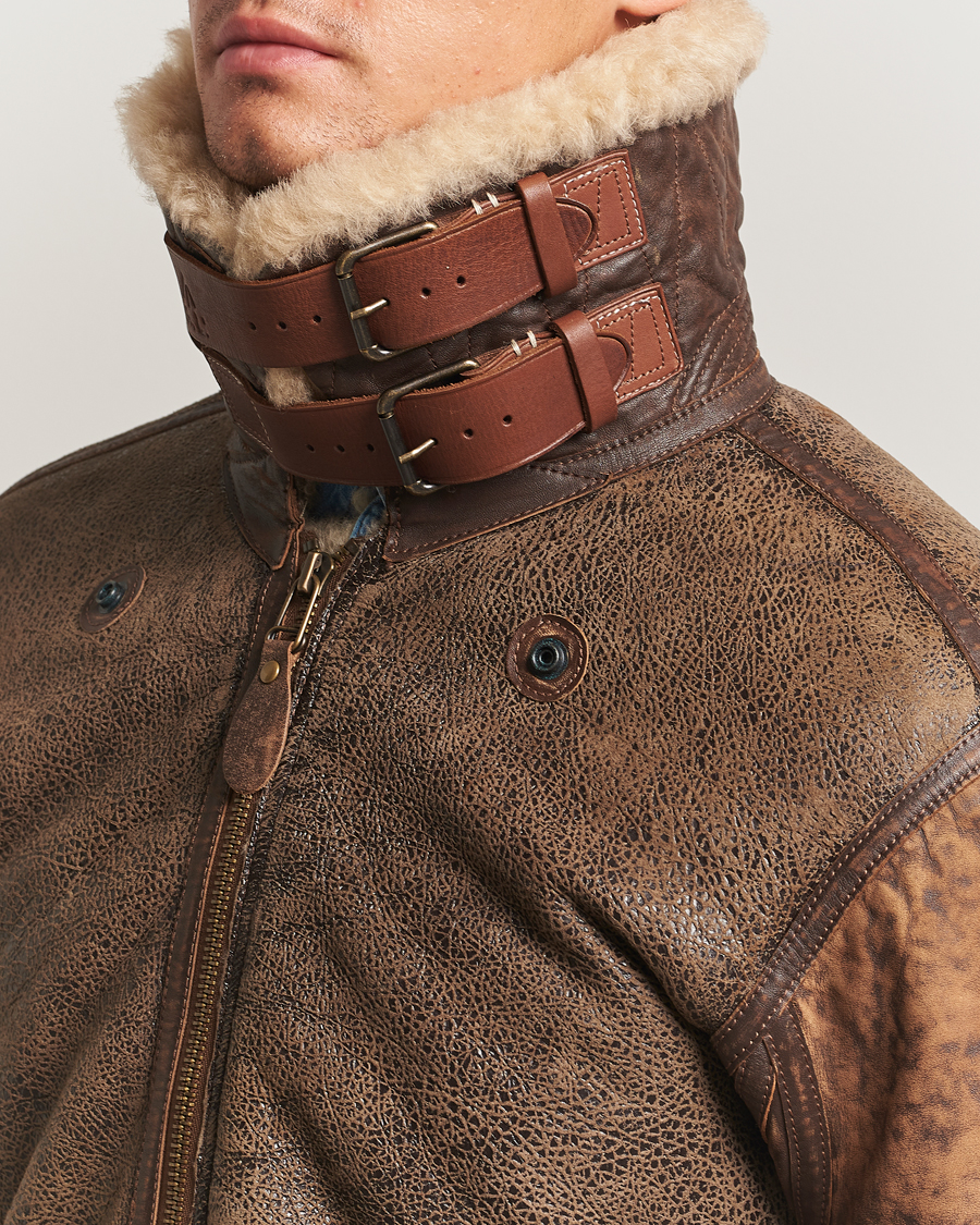 Men | Coats & Jackets | Polo Ralph Lauren | Sherling Lined Bomber Jacket Brown Earth
