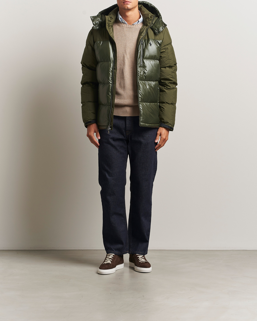 Men | Coats & Jackets | Polo Ralph Lauren | Gorham Mixed Glossy Down Jacket Dark Loden