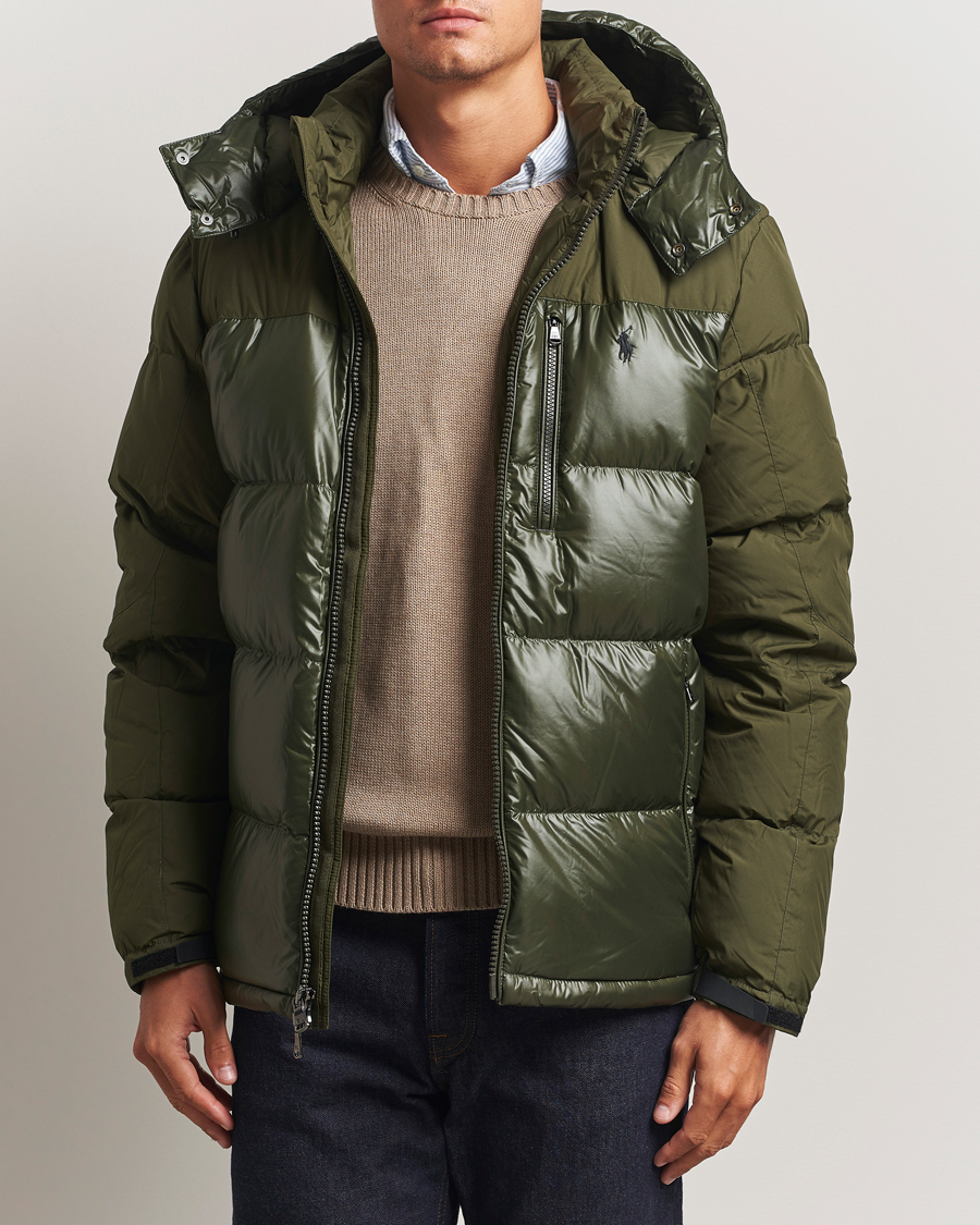 Men | Coats & Jackets | Polo Ralph Lauren | Gorham Mixed Glossy Down Jacket Dark Loden