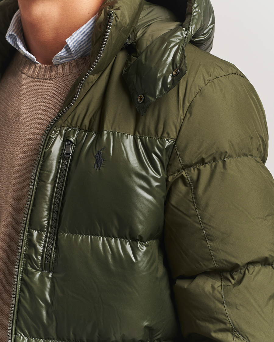 Men | Coats & Jackets | Polo Ralph Lauren | Gorham Mixed Glossy Down Jacket Dark Loden