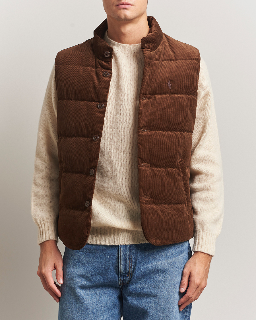 Men | Gilets | Polo Ralph Lauren | Quilted Corduroy Vest Pale Russet