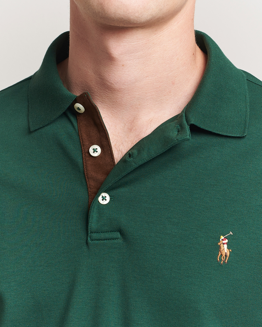 Men | Polo Shirts | Polo Ralph Lauren | Pima Cotton Custom Slim Fit LS Polo Vintage Pine