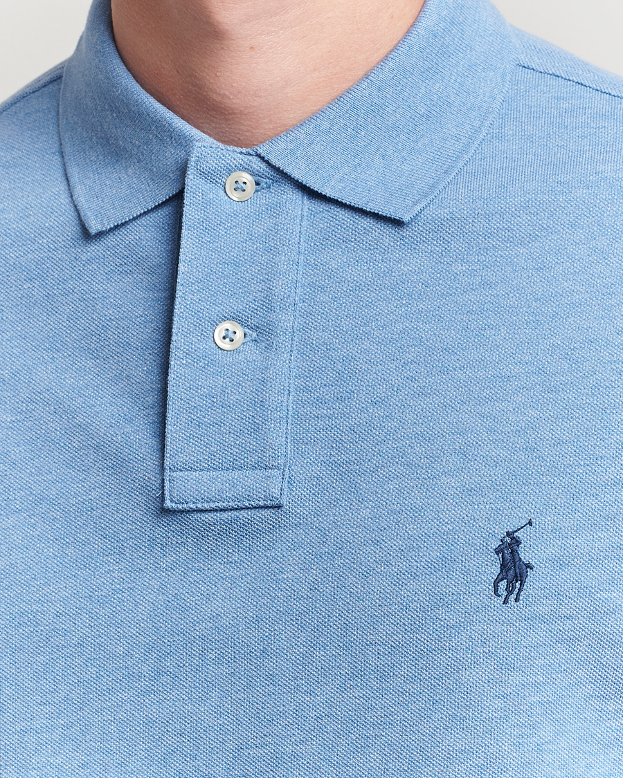 Men | Polo Shirts | Polo Ralph Lauren | Custom Slim Fit Long Sleeve Polo Soft Royal Heather