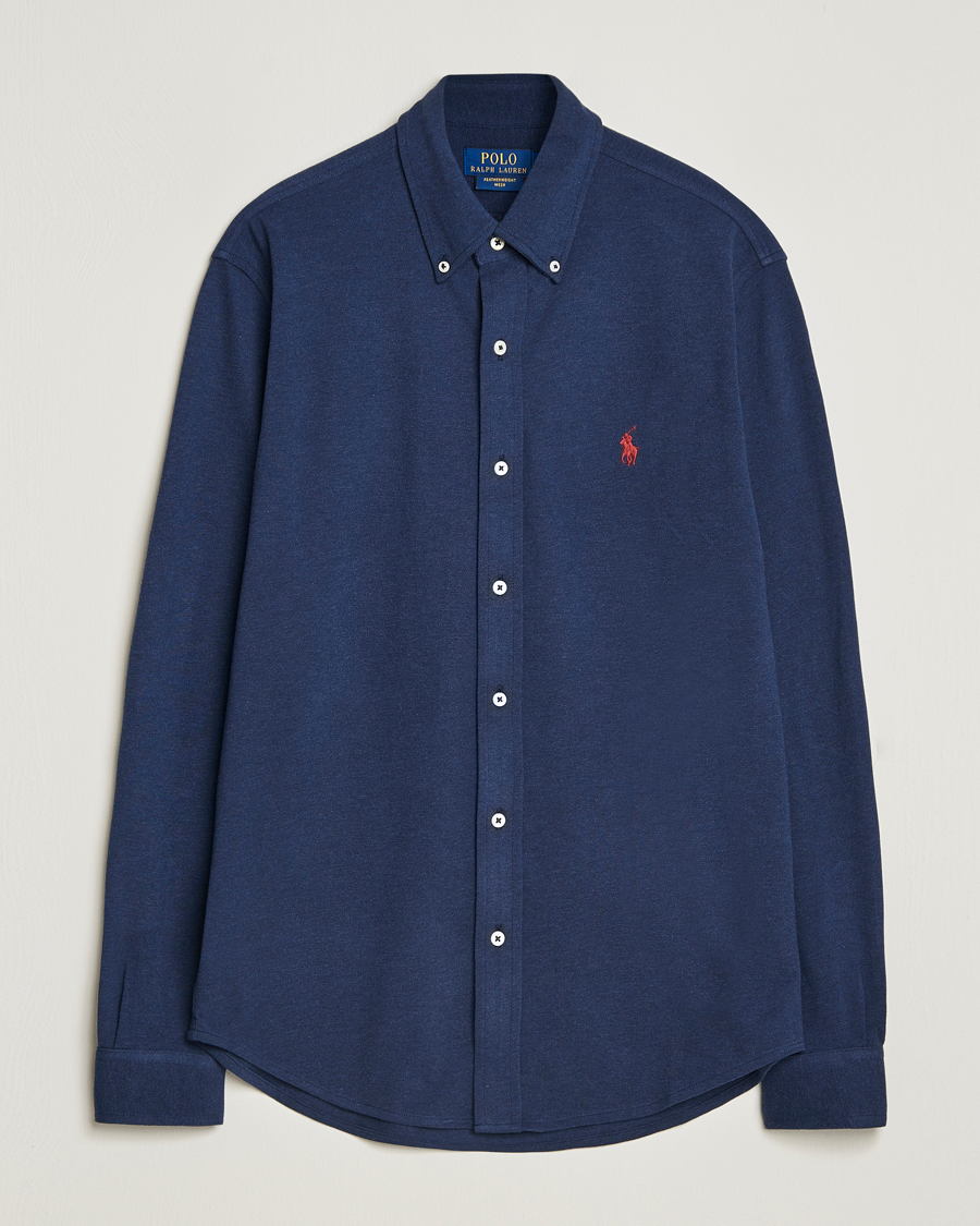 Men | Shirts | Polo Ralph Lauren | Featherweight Mesh Shirt Spring Navy Heather