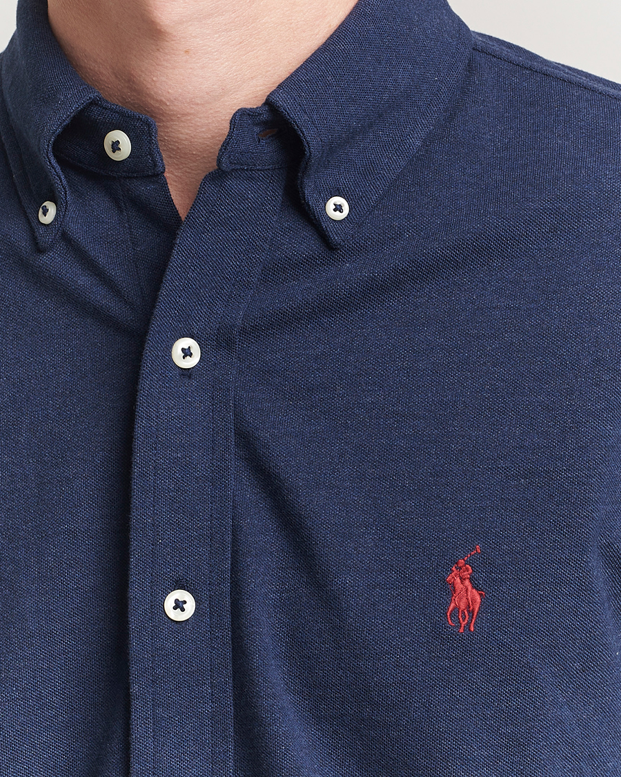 Men | Shirts | Polo Ralph Lauren | Featherweight Mesh Shirt Spring Navy Heather