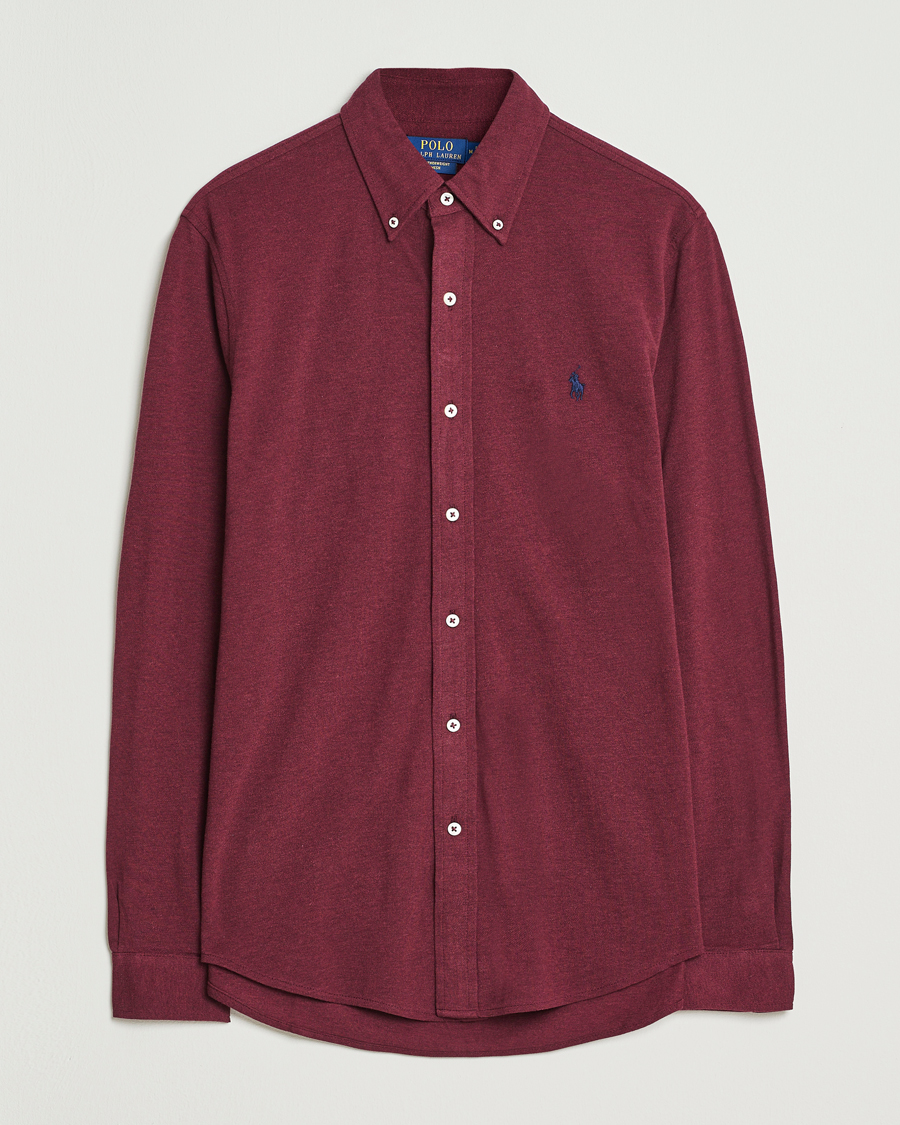 Men | Shirts | Polo Ralph Lauren | Featherweight Mesh Shirt Spring Wine Heather