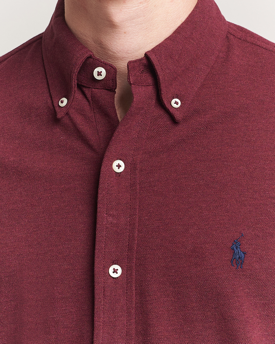 Men | Shirts | Polo Ralph Lauren | Featherweight Mesh Shirt Spring Wine Heather