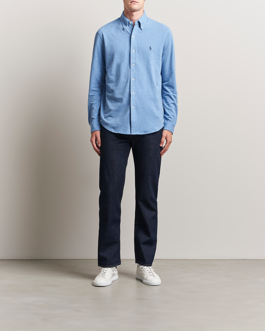 Men | Shirts | Polo Ralph Lauren | Featherweight Mesh Shirt Soft Royal Heather