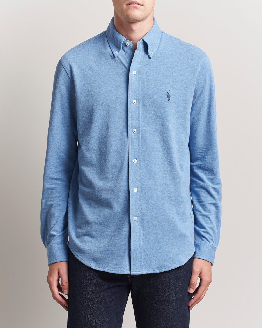 Men | Shirts | Polo Ralph Lauren | Featherweight Mesh Shirt Soft Royal Heather