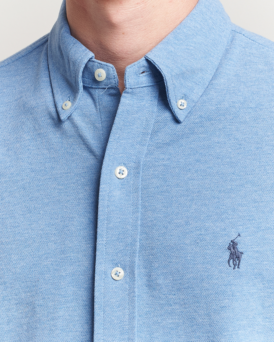 Men | Shirts | Polo Ralph Lauren | Featherweight Mesh Shirt Soft Royal Heather