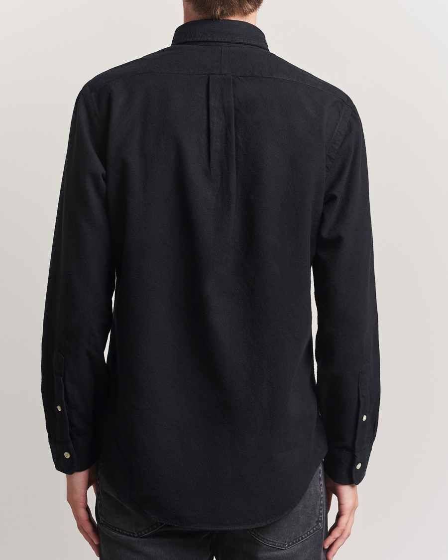 Men | Shirts | Polo Ralph Lauren | Custom Fit Brushed Flannel Shirt Polo Black
