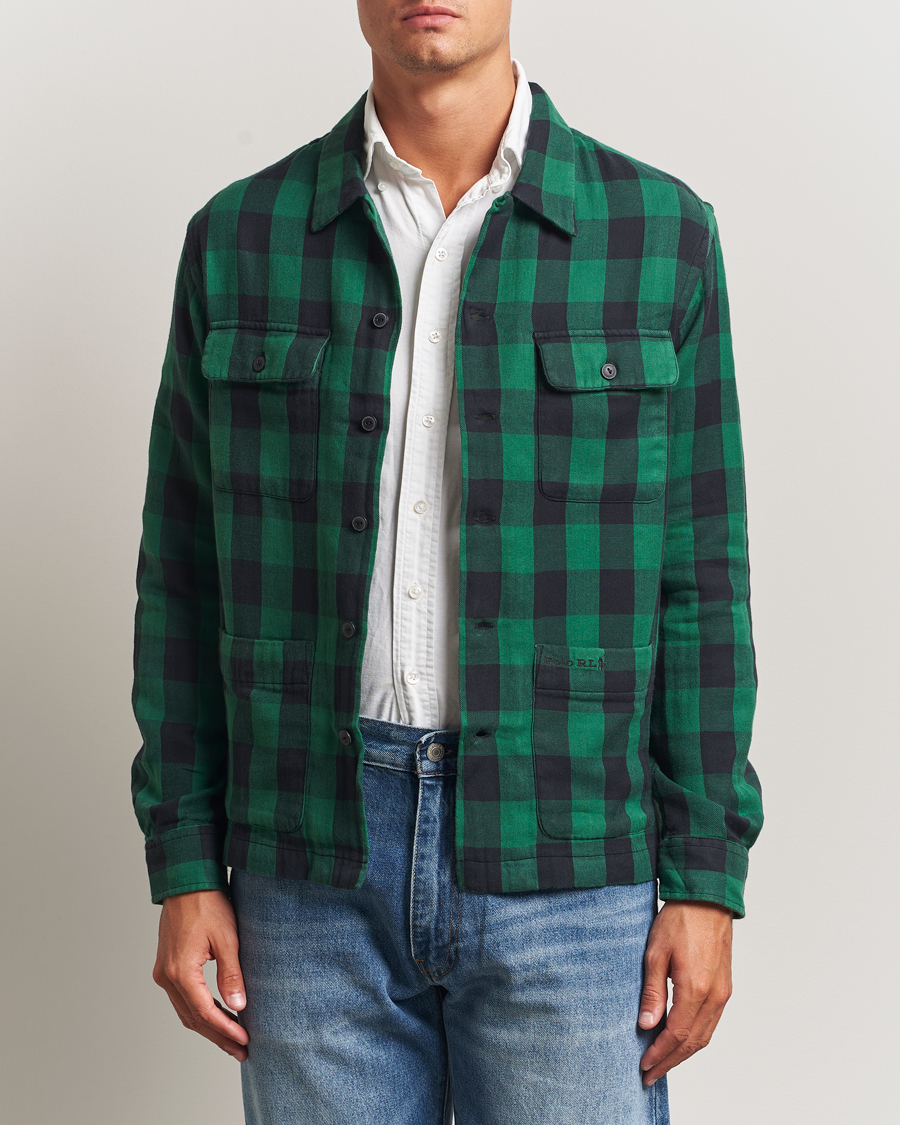 Men | Shirts | Polo Ralph Lauren | Double Faced Pocket Overshirt Green/Black