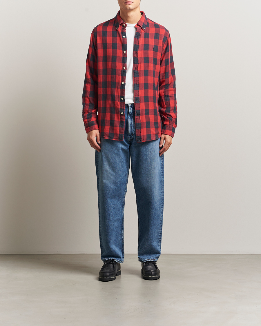 Men | Shirts | Polo Ralph Lauren | Custom Fit Double Faced Checked Shirt Red/Black