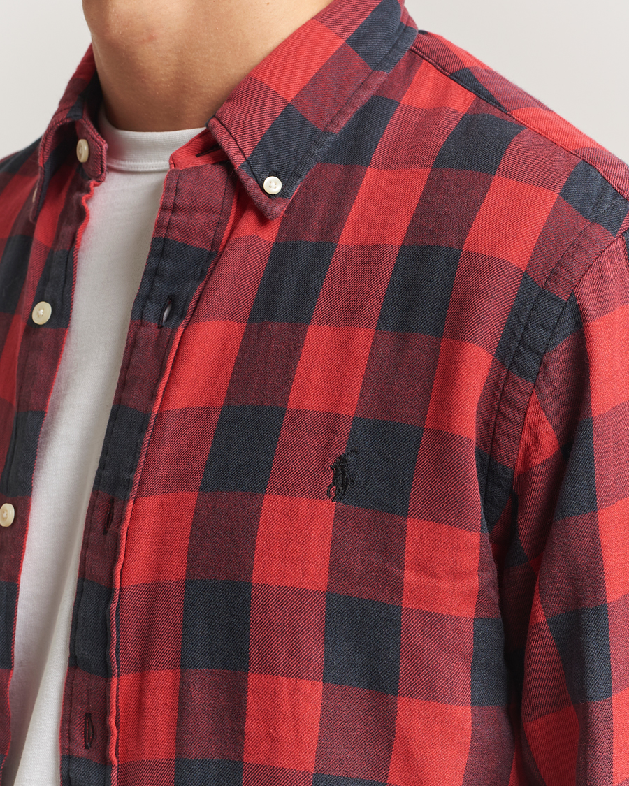 Men | Shirts | Polo Ralph Lauren | Custom Fit Double Faced Checked Shirt Red/Black