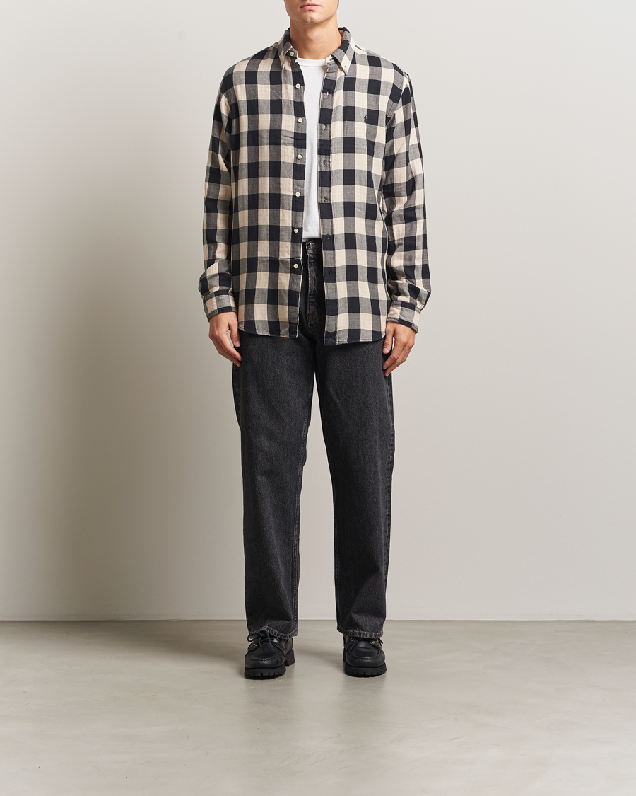 Men | Shirts | Polo Ralph Lauren | Custom Fit Double Faced Checked Shirt Cream/Black