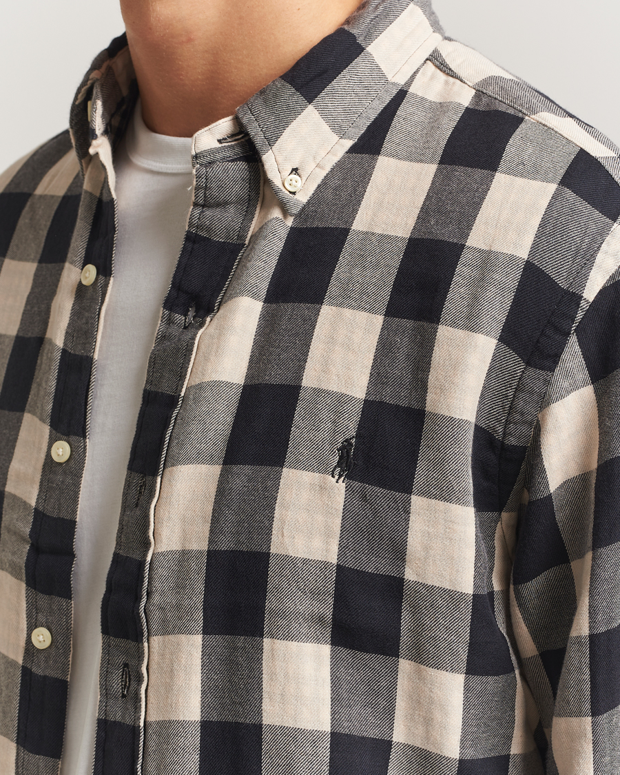 Men | Shirts | Polo Ralph Lauren | Custom Fit Double Faced Checked Shirt Cream/Black