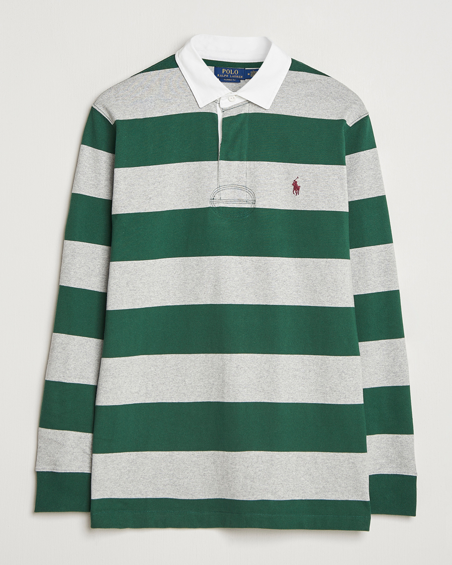 Men | Sweaters & Knitwear | Polo Ralph Lauren | Jersey Striped Rugger Vintage Pine/Andover Heather