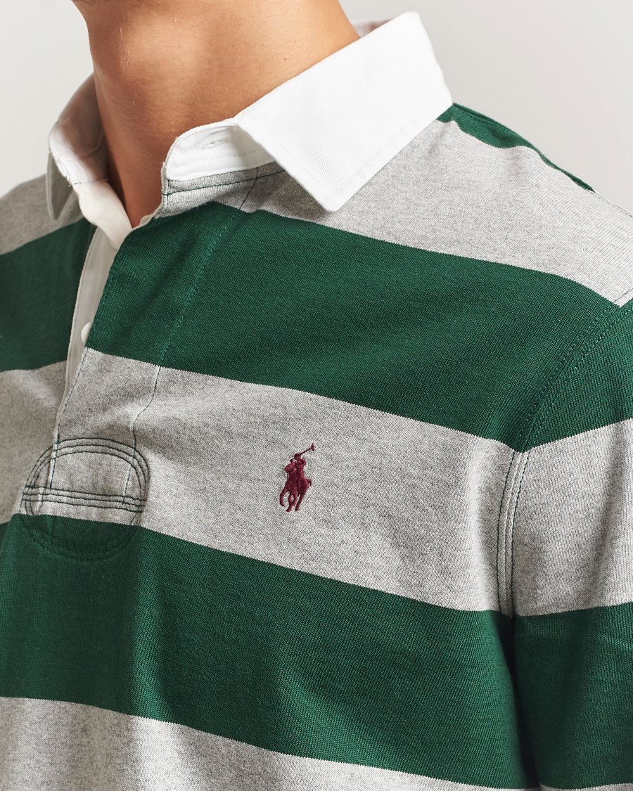Men | Sweaters & Knitwear | Polo Ralph Lauren | Jersey Striped Rugger Vintage Pine/Andover Heather
