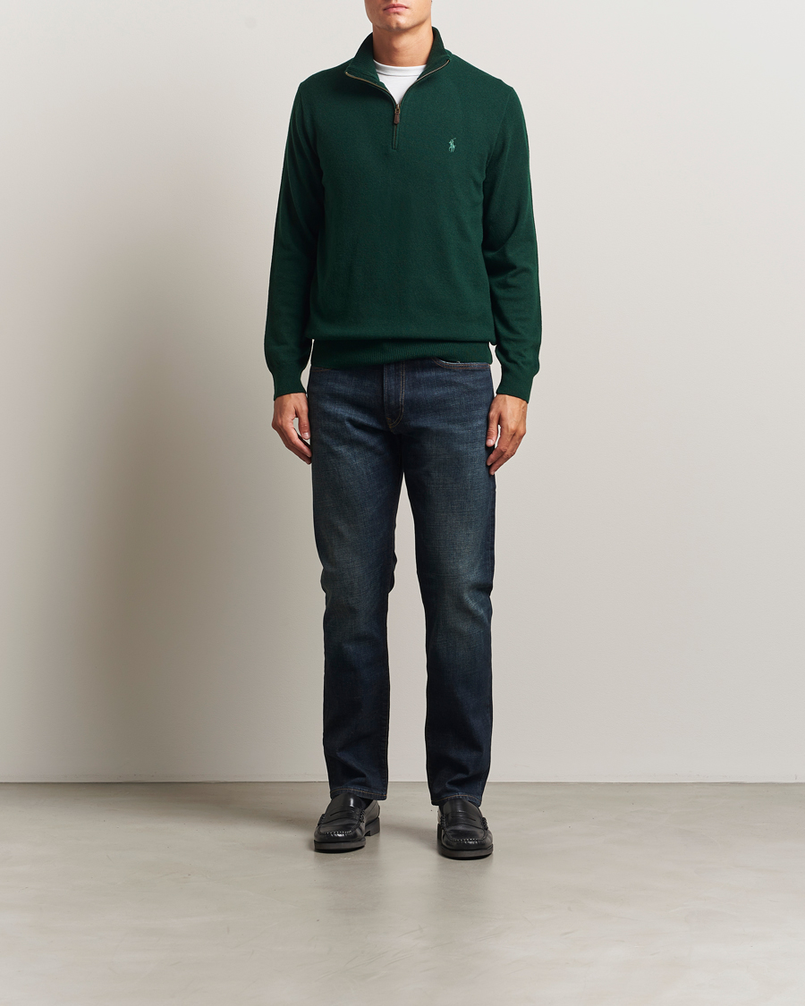 Men | Sweaters & Knitwear | Polo Ralph Lauren | Merino Half-Zip Sweater Moss Agate