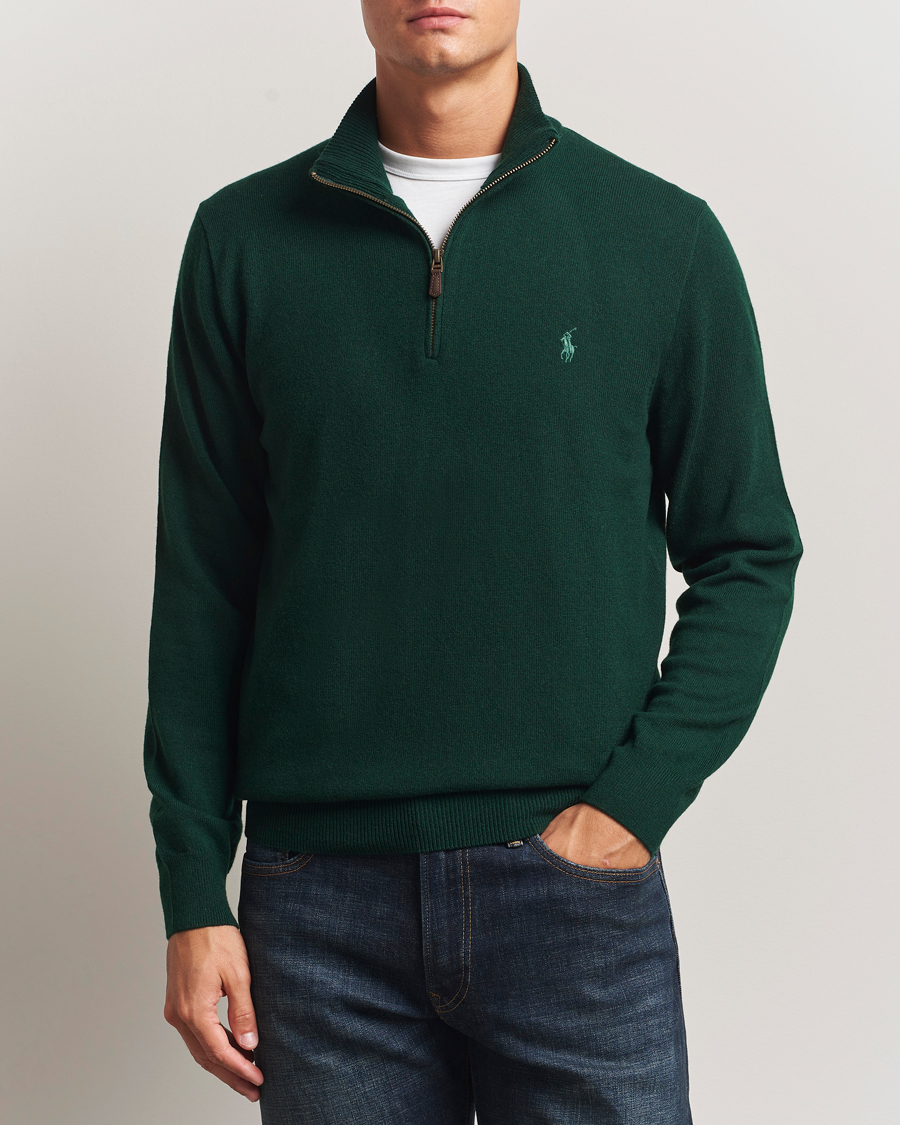 Men | Sweaters & Knitwear | Polo Ralph Lauren | Merino Half-Zip Sweater Moss Agate