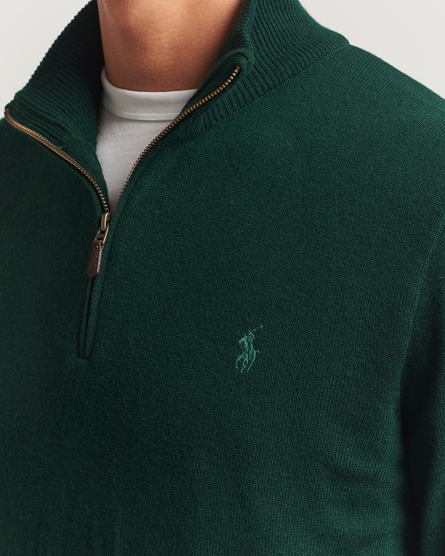 Men | Sweaters & Knitwear | Polo Ralph Lauren | Merino Half-Zip Sweater Moss Agate