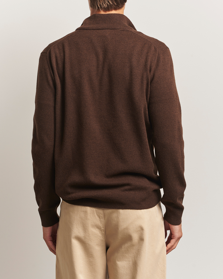 Men | Sweaters & Knitwear | Polo Ralph Lauren | Merino Half-Zip Sweater Cacao Brown Heather