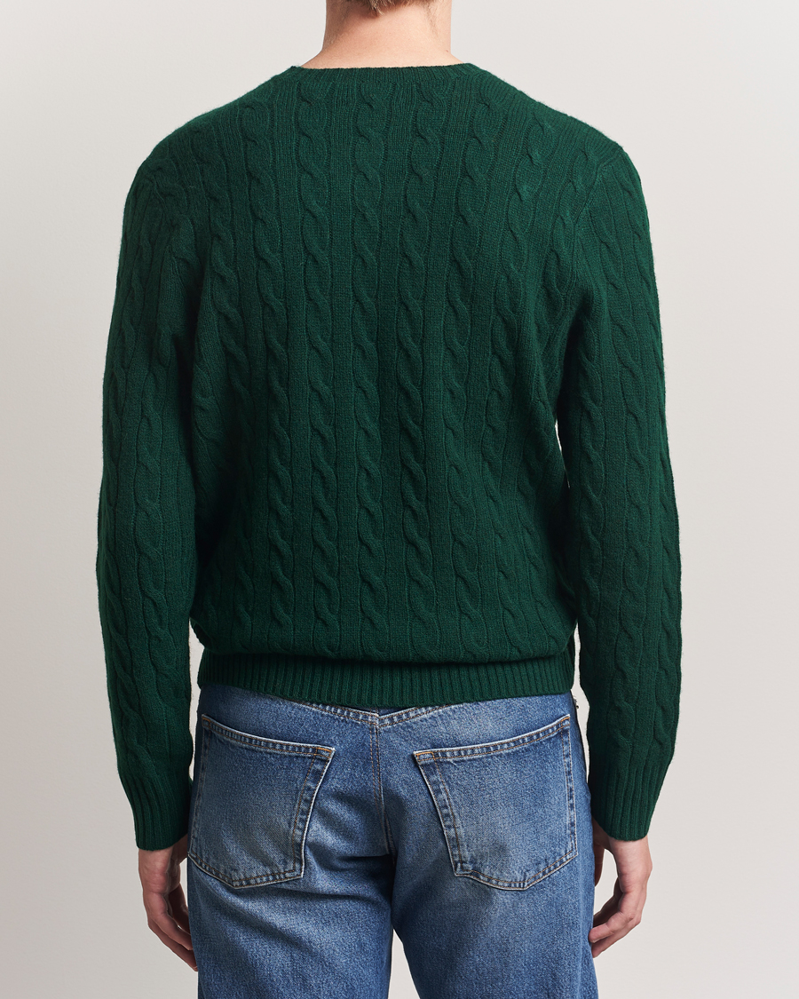 Men | Sweaters & Knitwear | Polo Ralph Lauren | Wool/Cashmere Cable Crew Neck Moss Agate