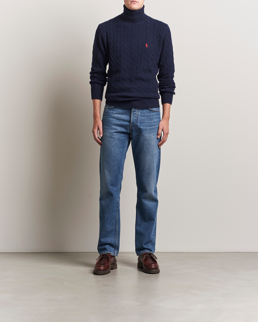 Men | Sweaters & Knitwear | Polo Ralph Lauren | Wool/Cashmere Rollneck Hunter Navy