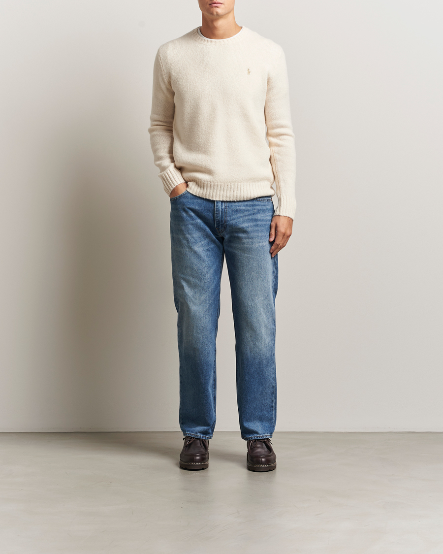 Men | Sweaters & Knitwear | Polo Ralph Lauren | Alpaca Crew Neck Sweater Cream Tonal