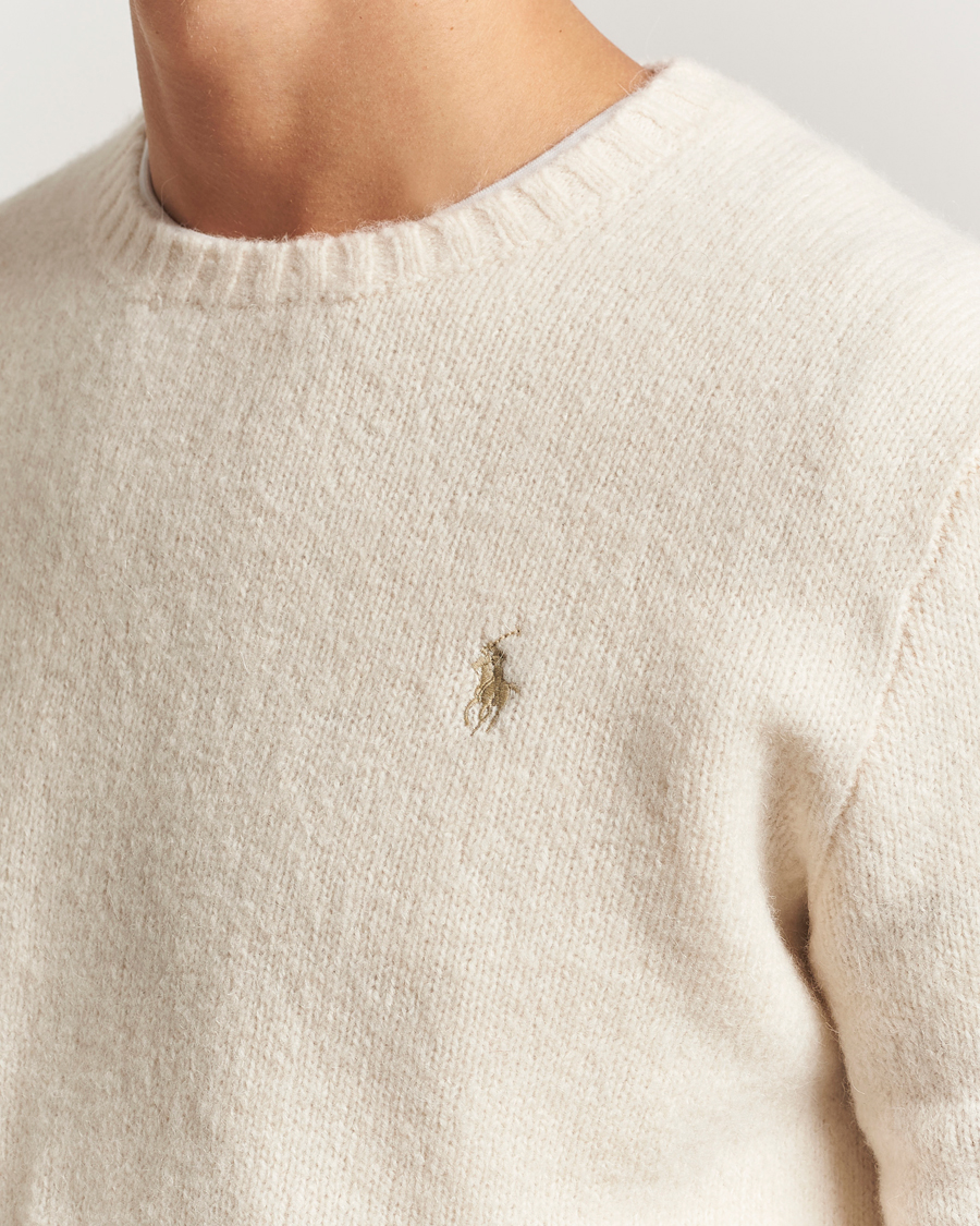 Men | Sweaters & Knitwear | Polo Ralph Lauren | Alpaca Crew Neck Sweater Cream Tonal