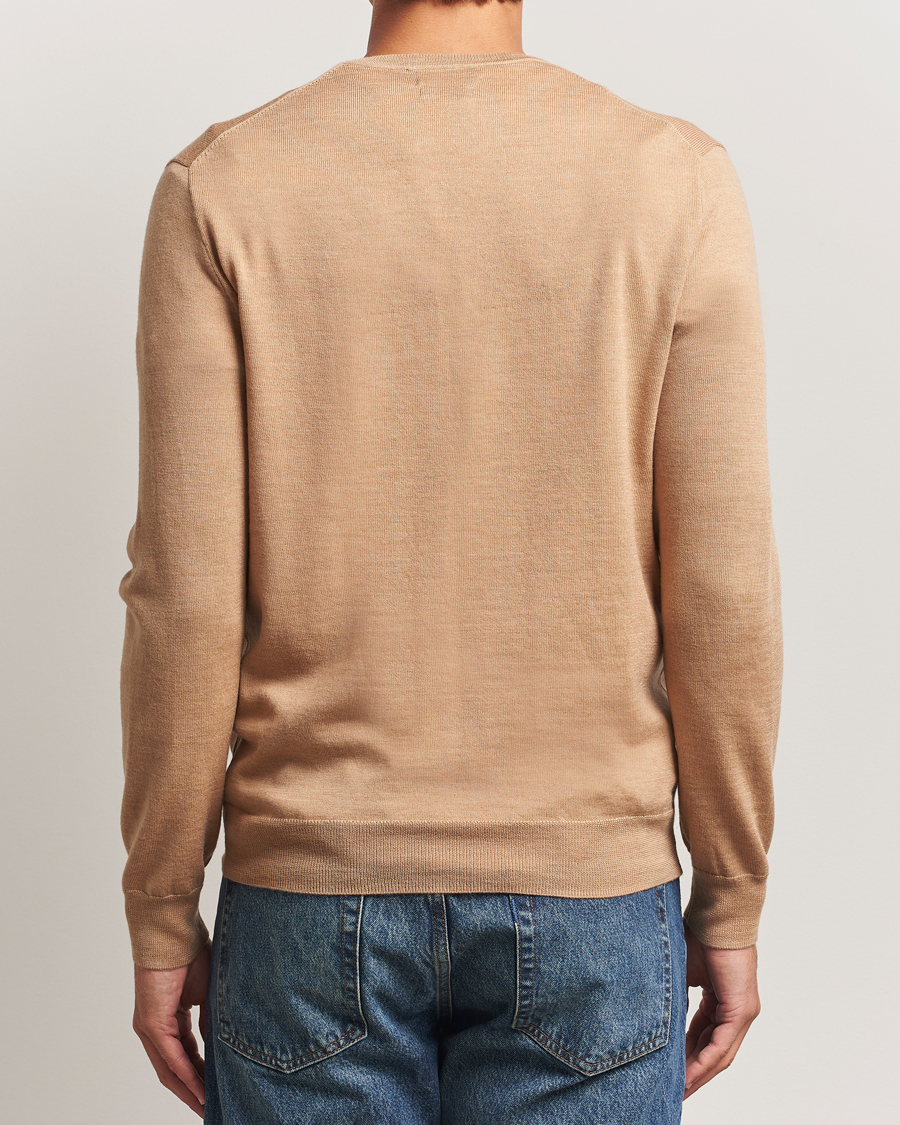 Men | Sweaters & Knitwear | Polo Ralph Lauren | Merino Crew Neck Pullover Camel Melange
