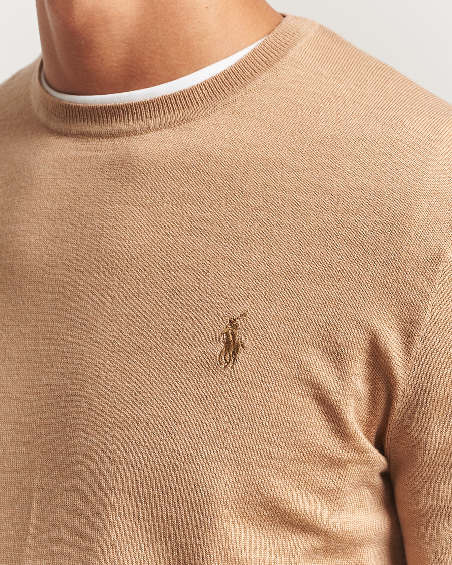 Men | Sweaters & Knitwear | Polo Ralph Lauren | Merino Crew Neck Pullover Camel Melange