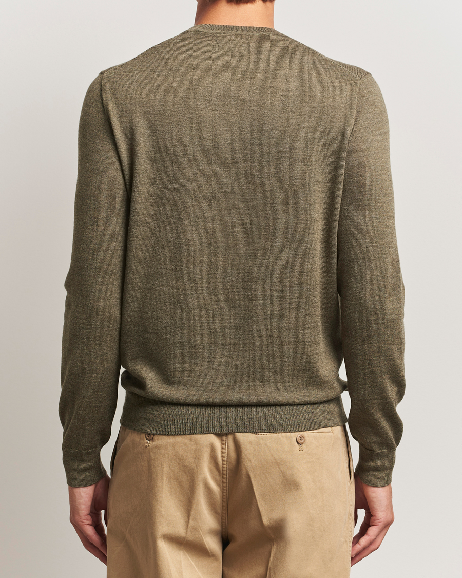 Men | Sweaters & Knitwear | Polo Ralph Lauren | Merino Crew Neck Pullover Cargo Olive Heather