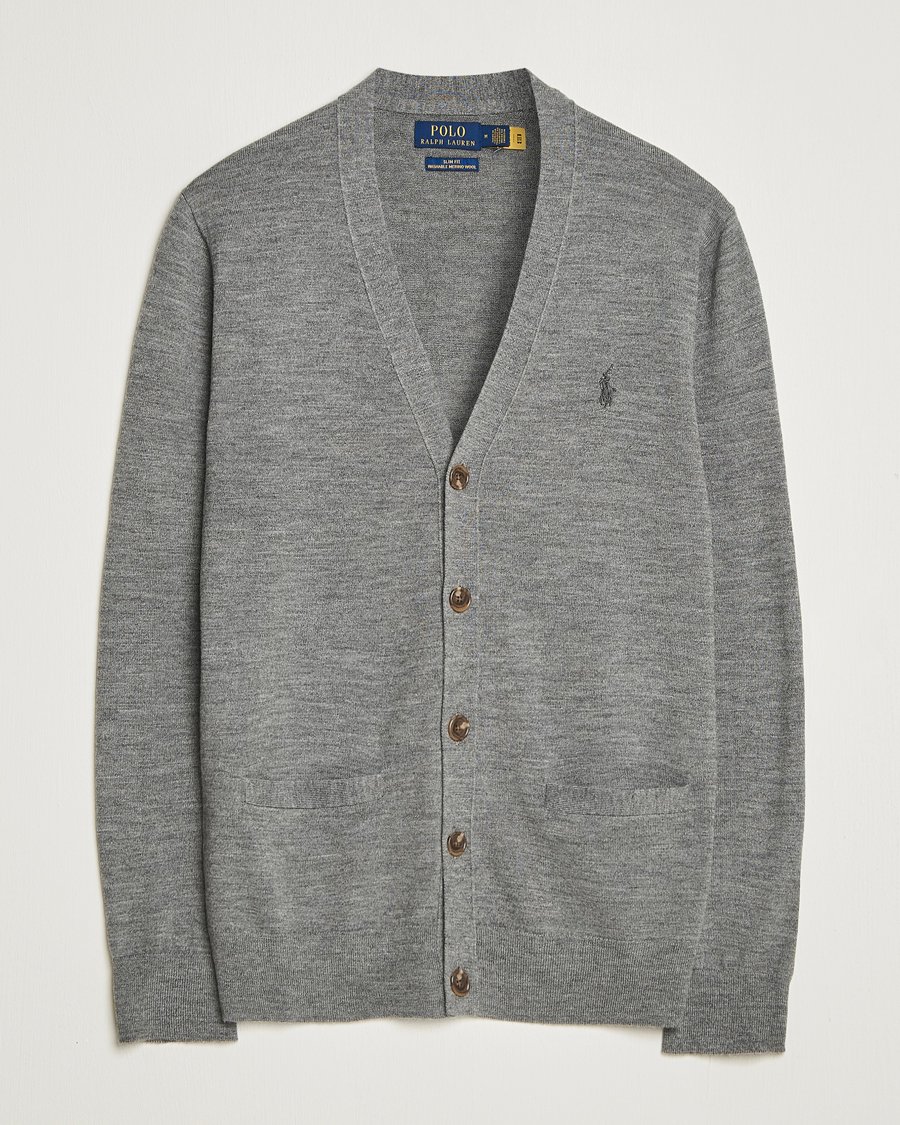 Men | Sweaters & Knitwear | Polo Ralph Lauren | Merino Knitted Cardigan Fawn Grey Heather