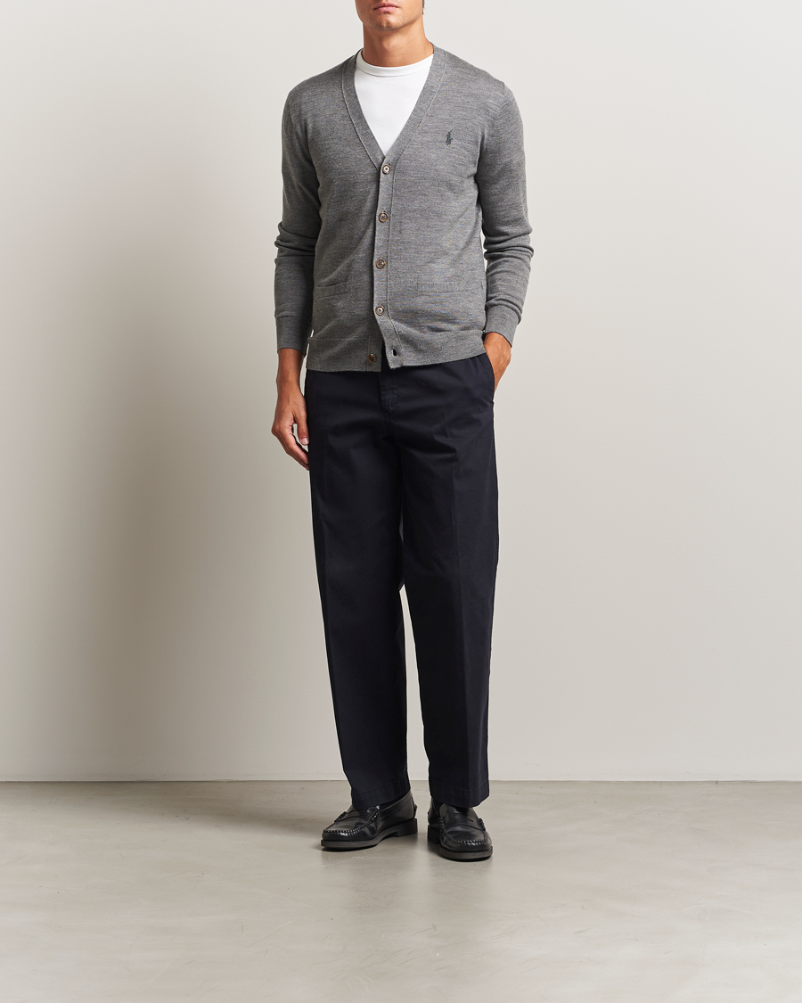 Men | Sweaters & Knitwear | Polo Ralph Lauren | Merino Knitted Cardigan Fawn Grey Heather