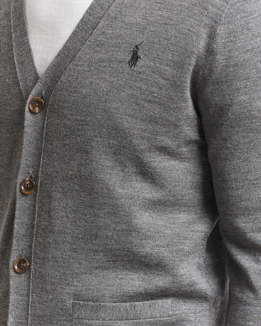 Men | Sweaters & Knitwear | Polo Ralph Lauren | Merino Knitted Cardigan Fawn Grey Heather