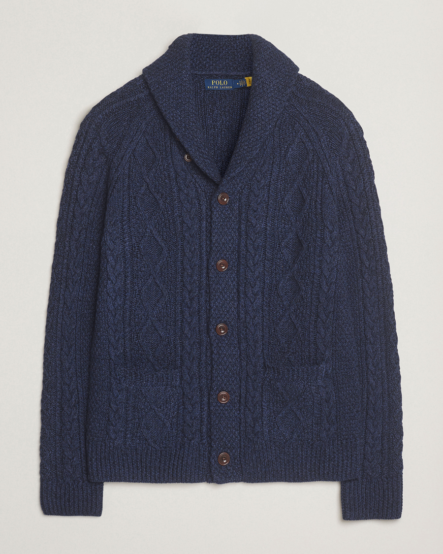 Men | Sweaters & Knitwear | Polo Ralph Lauren | Cotton Shawl Cardigan Navy Heather