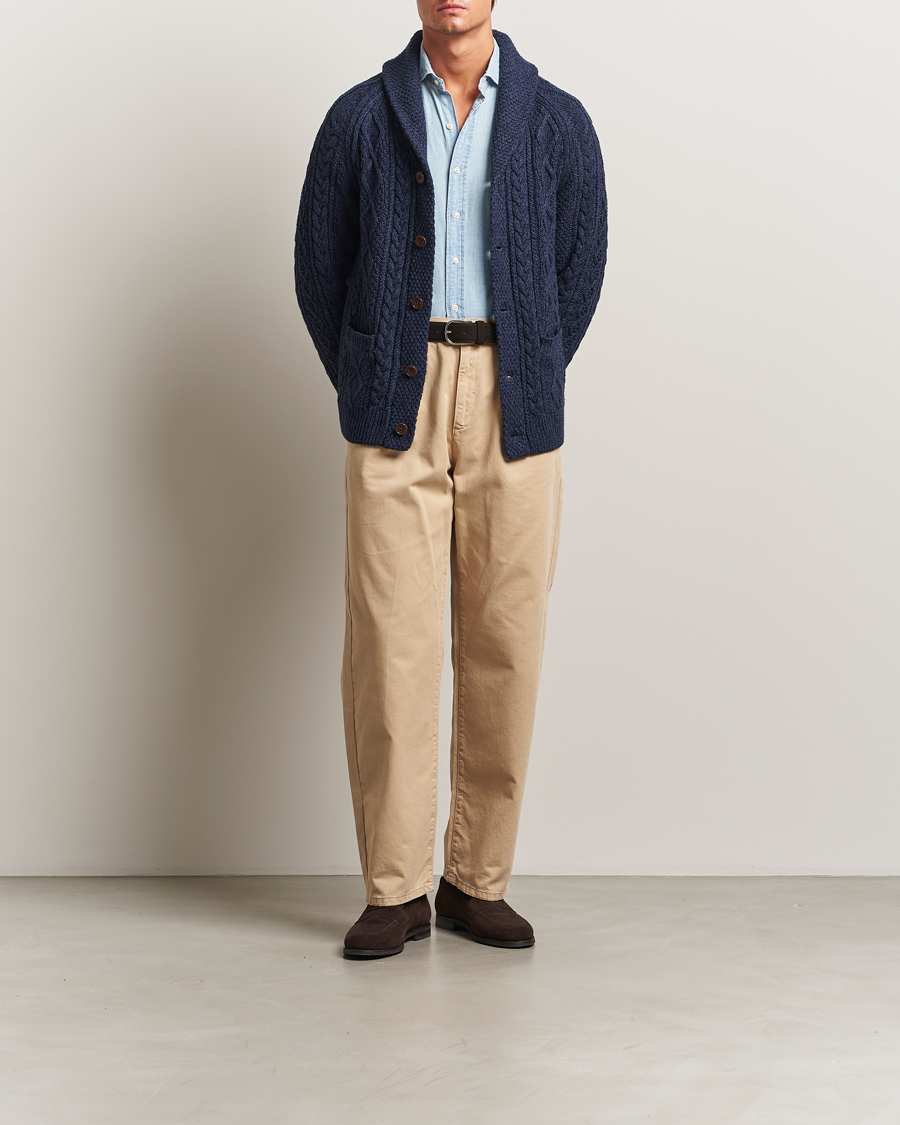 Men | Sweaters & Knitwear | Polo Ralph Lauren | Cotton Shawl Cardigan Navy Heather