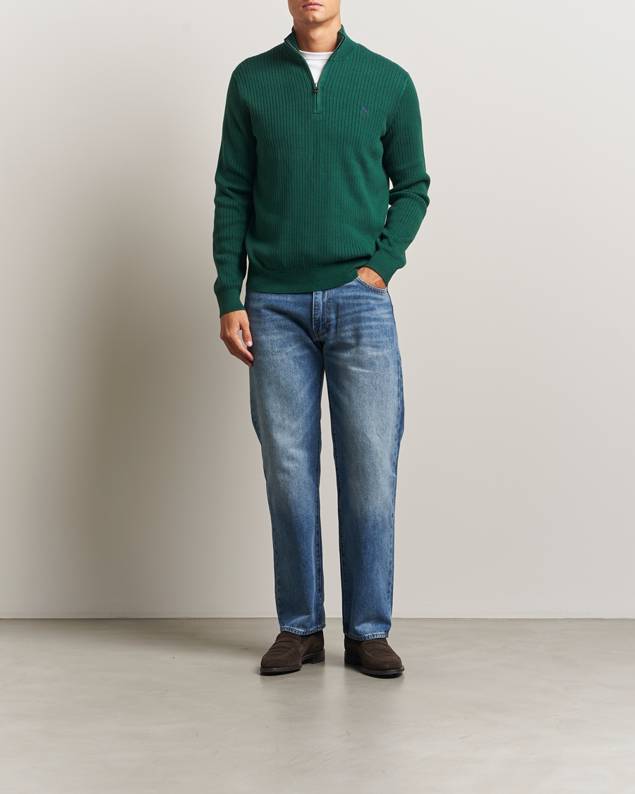 Men | Sweaters & Knitwear | Polo Ralph Lauren | Cotton Half Zip Vintage Pine