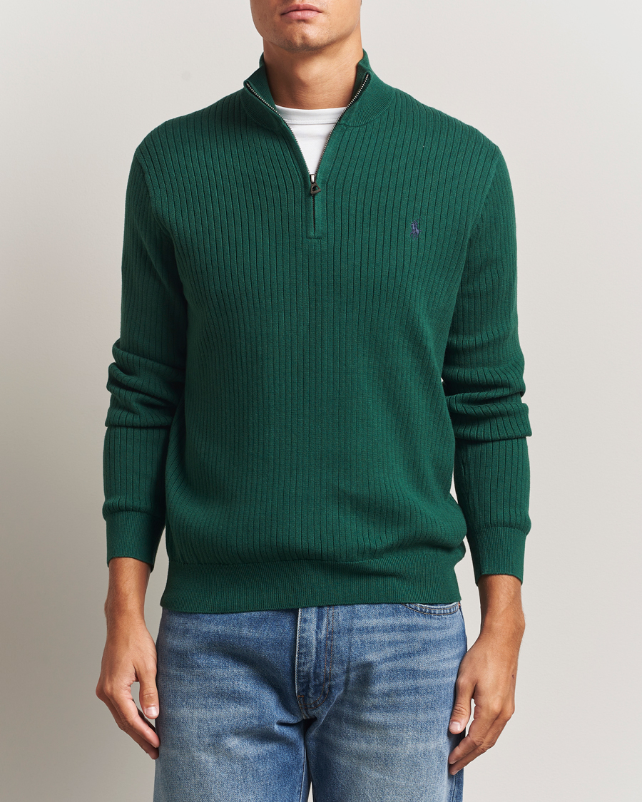 Men | Sweaters & Knitwear | Polo Ralph Lauren | Cotton Half Zip Vintage Pine