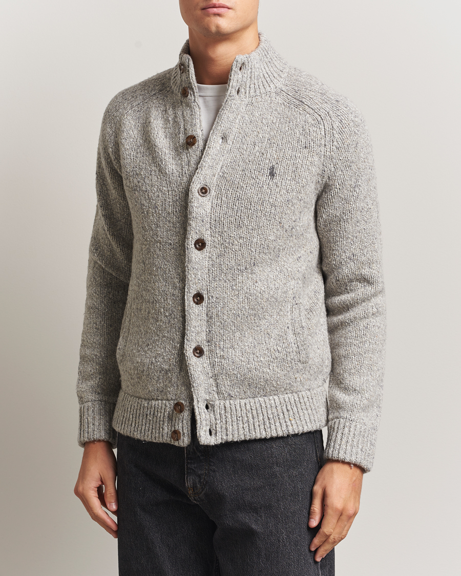 Men | Sweaters & Knitwear | Polo Ralph Lauren | Wool Blend Button Cardigan Grey Marl