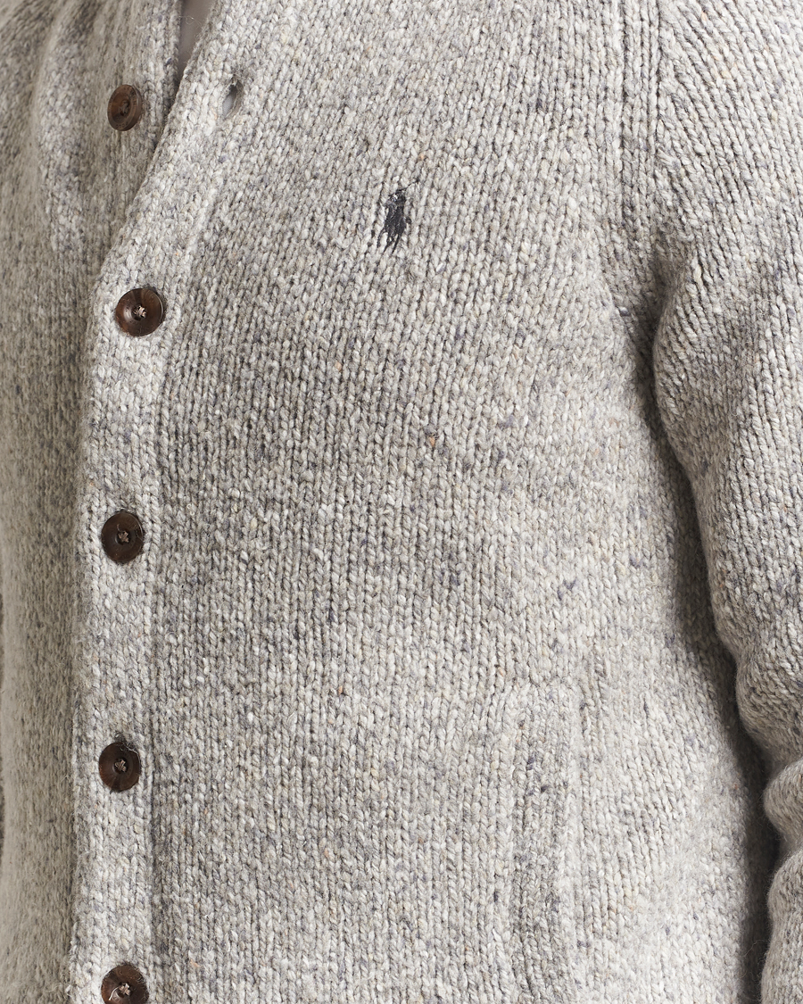 Men | Sweaters & Knitwear | Polo Ralph Lauren | Wool Blend Button Cardigan Grey Marl